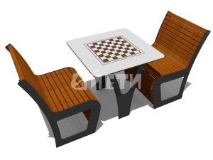 Парковый стол 02601 'Шахматы' ЭКО из натурального дерева
